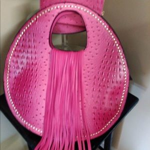 Leather pink Victoria purse